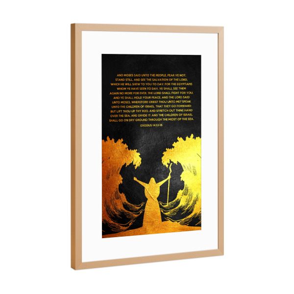 Poster mit Rahmen Kupfer "Exodus 14:13-16" artboxONE - Typografie,Menschen,Reise / Strand und Meer