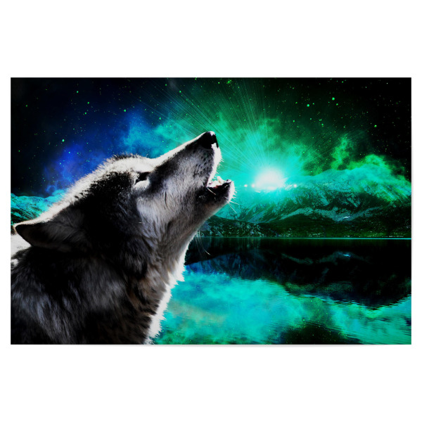 Poster "Wolf Galaxy (matart)" artboxONE - Natur,Tiere,Galaxy - Wolf,Wolves,Animal,Wild,Wildlife,Galaxy,Stars,Tier,Collage,Weltraum,Space,Natur,Nature