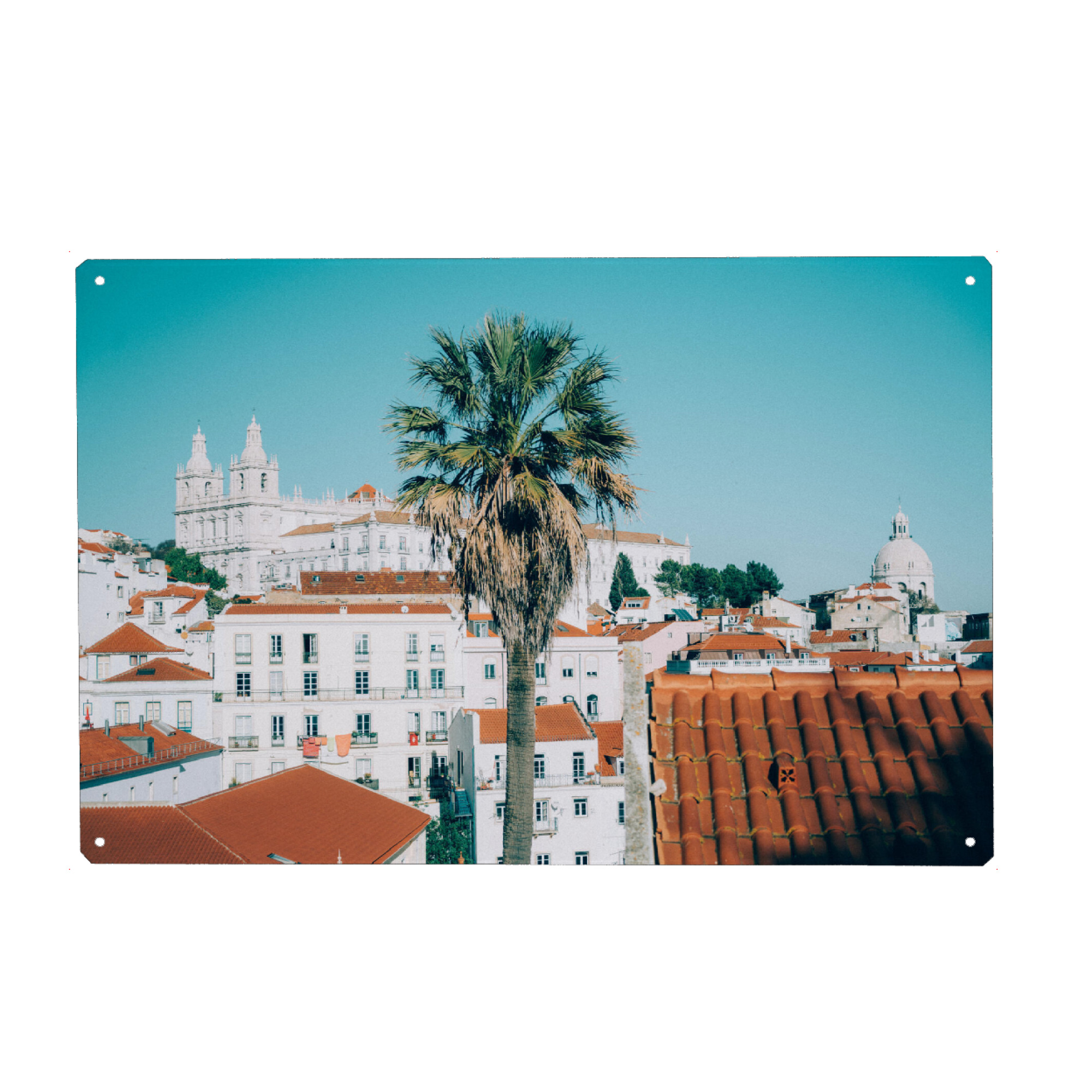 Holzbild "Weißes Lissabon" artboxONE - Städte,Natur,Reise,Architektur,Reise / Länder