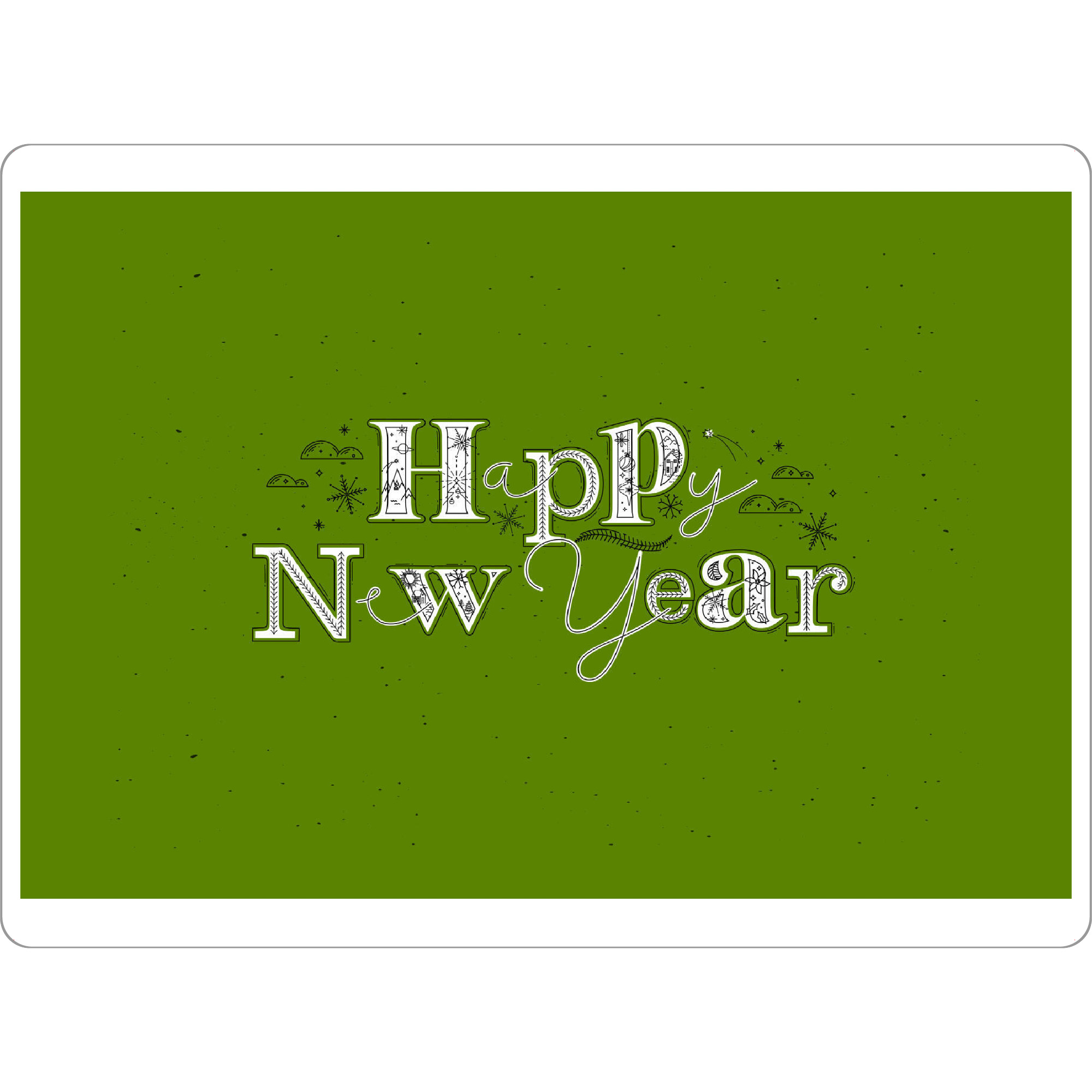 Tischset "Happy New Year green" artboxONE - Typografie,Für Kinder,Weihnachten,Für Mama
