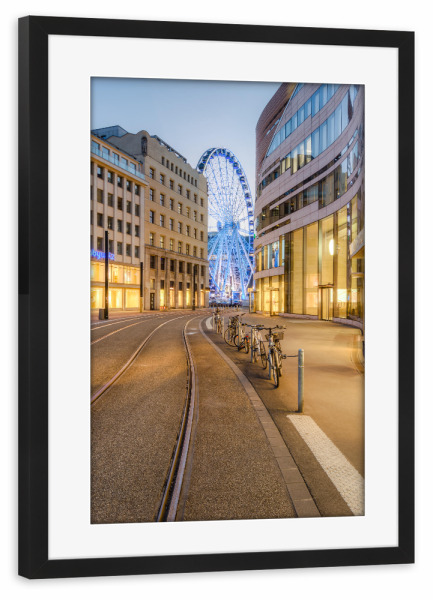 Poster mit Rahmen schwarz "Am Kö-Bogen Düsseldorf" artboxONE - Reise,Architektur,Städte / Düsseldorf