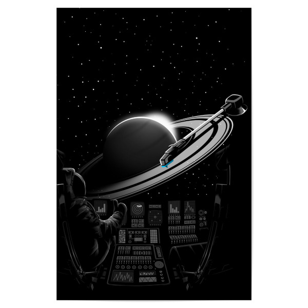 Poster "Astronaut Music" artboxONE - Menschen,Fiktion,Galaxy - Astronaut,Galaxy,Space,Stars,Weltraum,Musik,Music,Kosmos