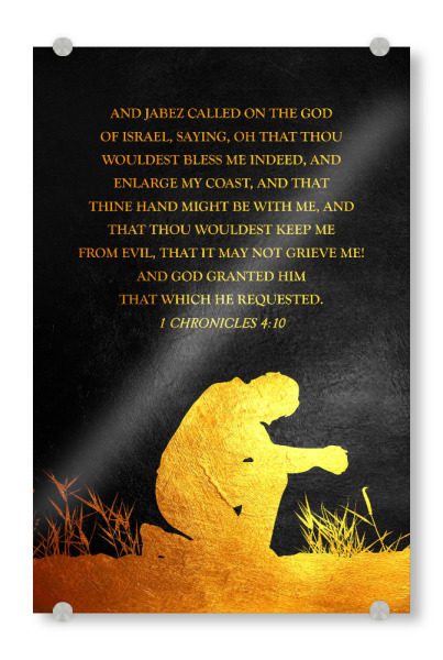 Acrylglasbild "1 Chronicles 4:10" artboxONE - Typografie,Menschen