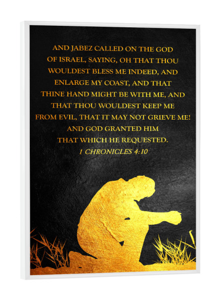 Poster mit weißem Rahmen "1 Chronicles 4:10" artboxONE - Typografie,Menschen