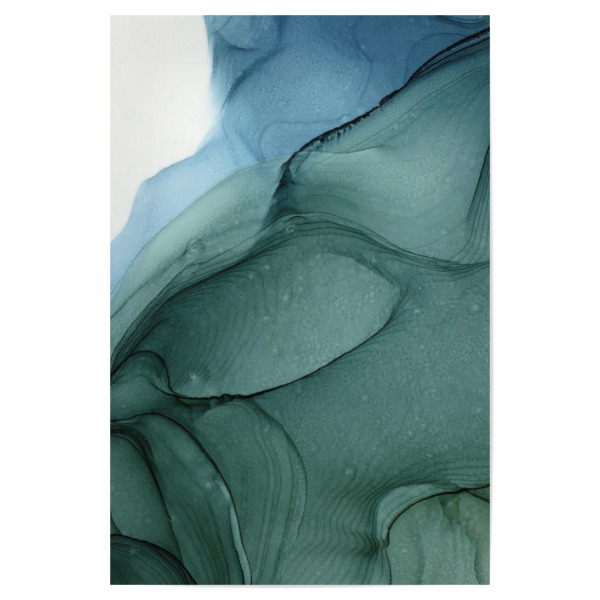 Poster 30x20 cm "Light but Dark" artboxONE - Abstrakt - Weiss,Blau,Green,Wall,Wall decor,Wallpaper,Home decor,Decor,Decoration,Abstract,Abstrakt,Ink
