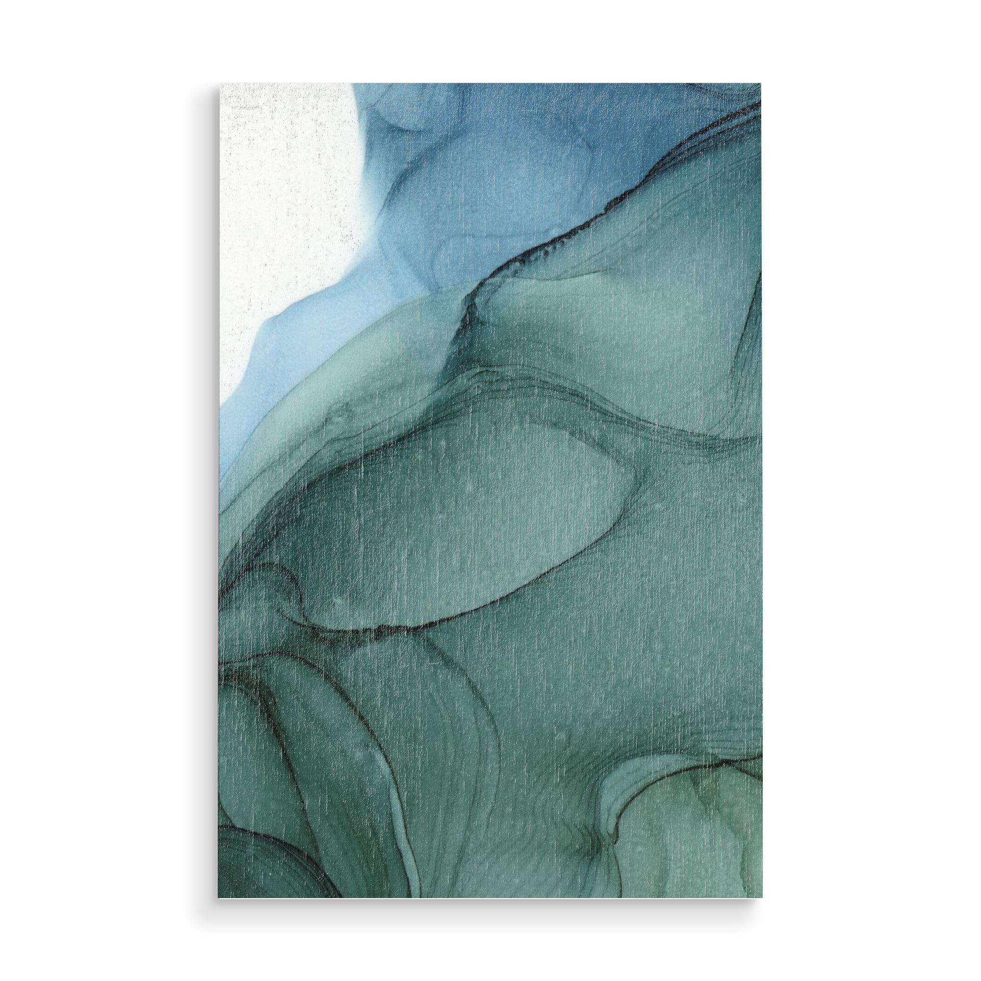 Holzbild "Light but Dark" artboxONE - Abstrakt - Weiss,Blau,Green,Wall,Wall decor,Wallpaper,Home decor,Decor,Decoration,Abstract,Abstrakt,Ink