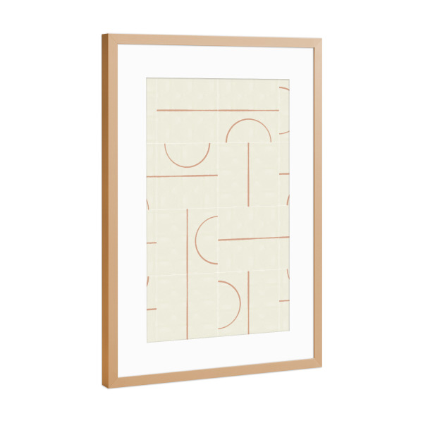 Poster mit Rahmen Kupfer "Minimal Wall Tiles First" artboxONE - Abstrakt,Geometrie