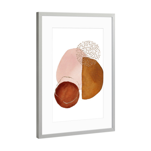 Poster mit Rahmen Silber "Watercolor Shape in Red" artboxONE - Natur,Abstrakt,Geometrie,Für Mama,Marmor