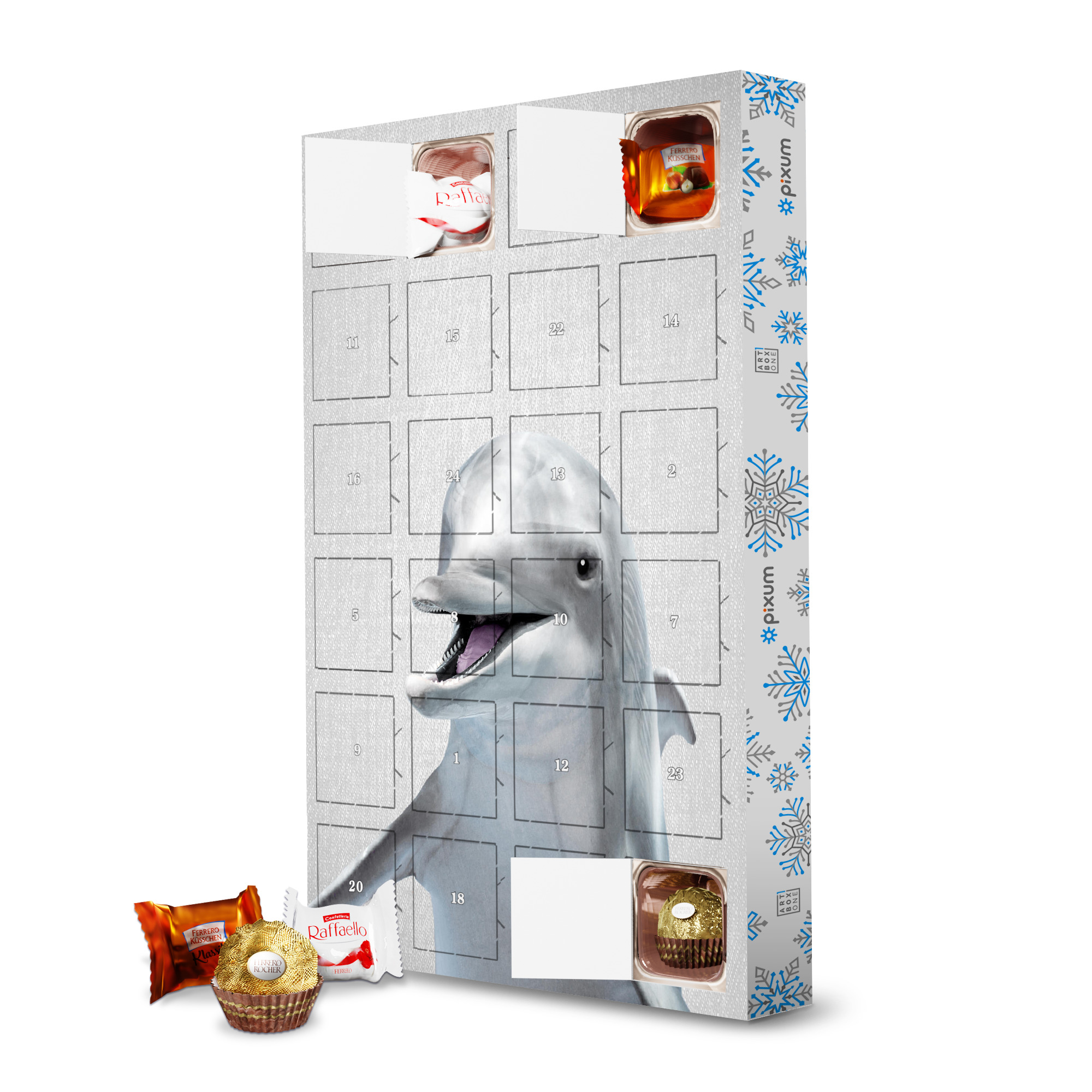 Adventskalender mit Ferrero Pralinen Dolphin - Colorful artboxONE Adventskalender Natur