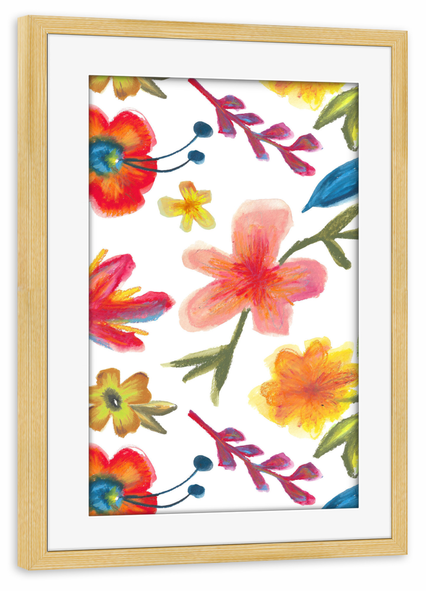 Poster mit Rahmen kiefer "Wildblumen" artboxONE - Natur,Floral