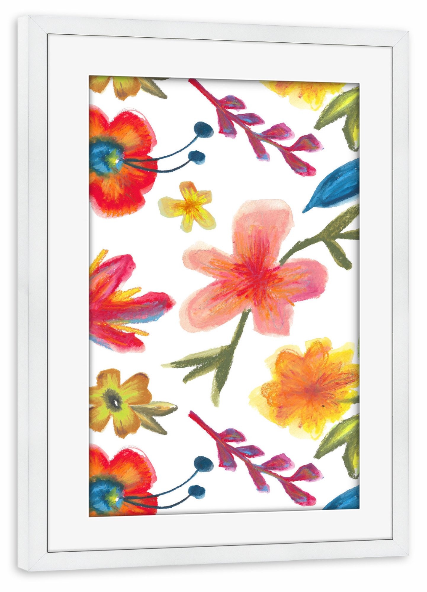 Poster mit Rahmen weiß "Wildblumen" artboxONE - Natur,Floral