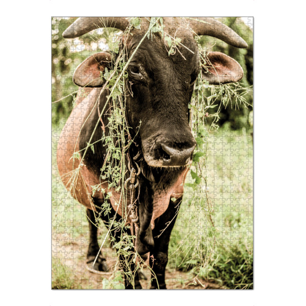 Puzzle Ravensburger "Botanical Bull" artboxONE - Natur,Tiere - Bull,Horns,Botanical,Vines,Wild,Wildlife,Crown,Animal,Tier,Natur,Nature,Stier,Taurus