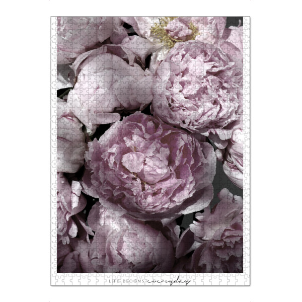 Puzzle Ravensburger "Life blooms everyday peonies" artboxONE - Typografie,Floral
