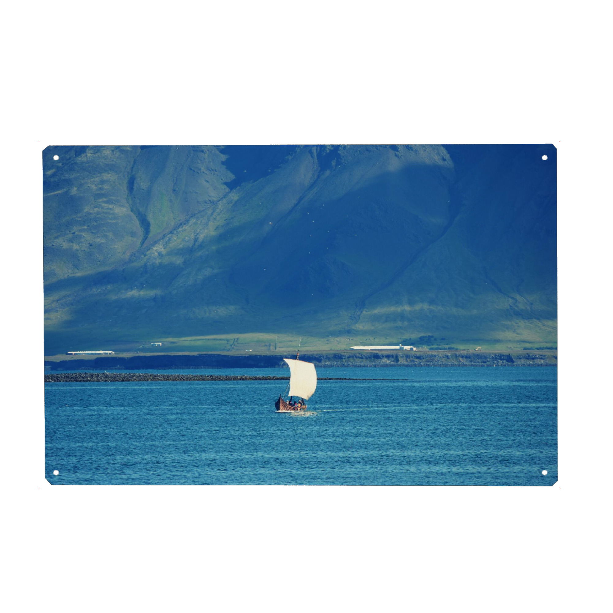 Metall Poster "Wikingerboot" artboxONE - Natur,Reise,Reise / Strand und Meer