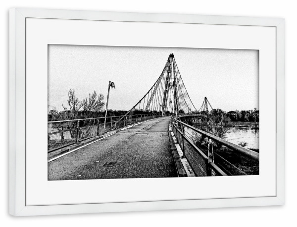 Poster mit Rahmen weiß "Brücke über die Elbe" artboxONE - Städte,Reise,Architektur