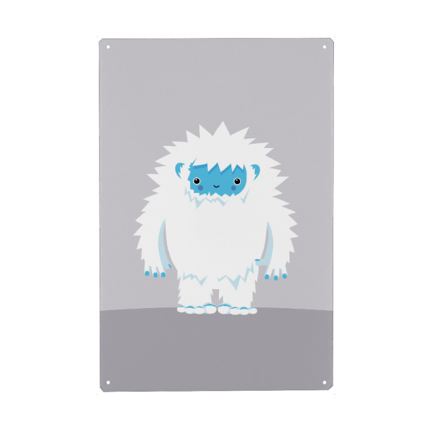 Metall Poster "Yeti Kinderzimmer Illustration" artboxONE - Für Kinder,Comic