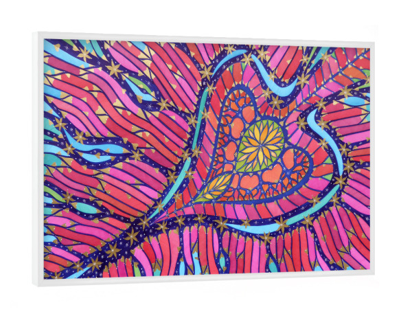 Poster mit weißem Rahmen "ALOHA MANAWALE’A" artboxONE - Abstrakt,Liebe