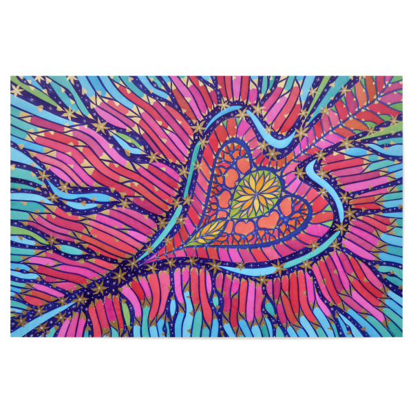 Poster 30x20 cm "ALOHA MANAWALE’A" artboxONE - Abstrakt,Liebe - Herz,Mana,Kraftbild,Liebe,Liebeslicht,Sterne,Herzen,Heart,Love,Abstrakt,Abstract