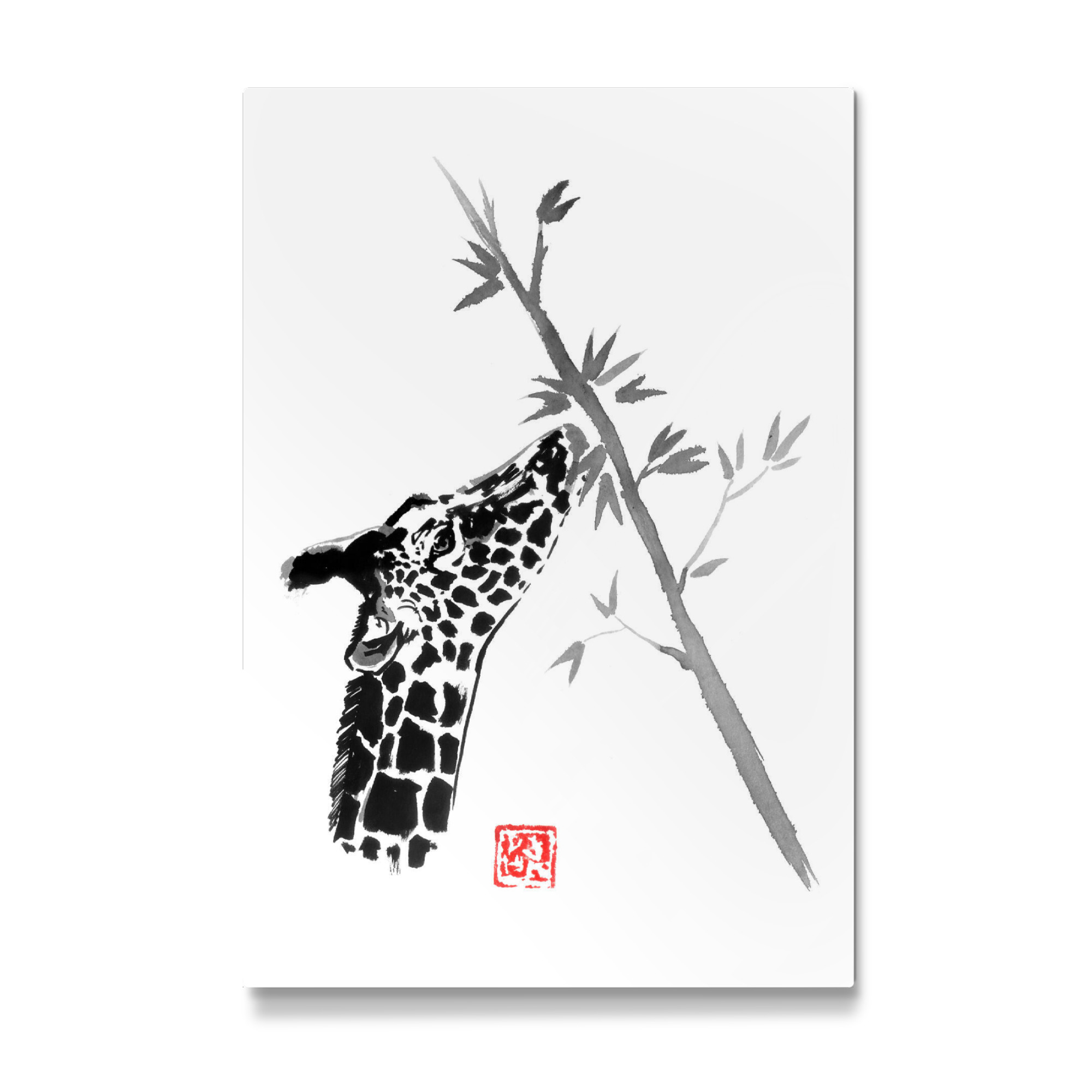 Galerie-Print "Giraffe eating" 75x50 cm artboxONE