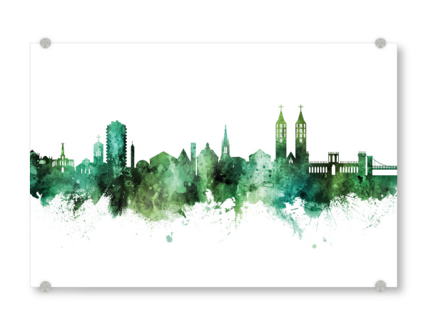Acrylglasbild "Kassel Germany Skyline Green" artboxONE - Städte