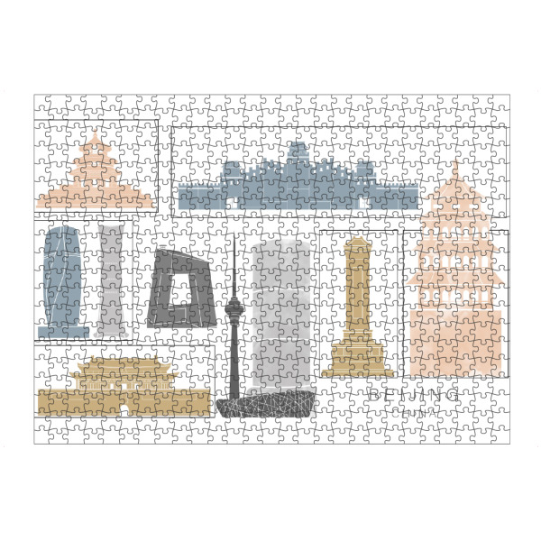 Puzzle Ravensburger "Beijing skyline earth" artboxONE - Städte,Reise,Architektur,Kartografie
