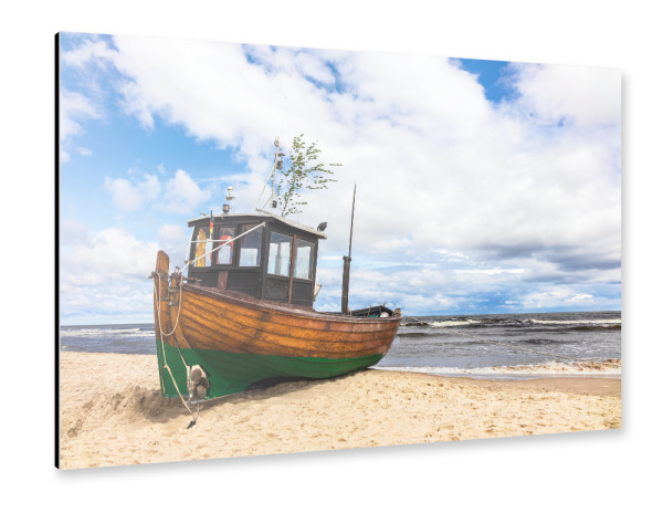Alu-Dibond "Fischerboot in Ahlbeck" 30x20 cm artboxONE