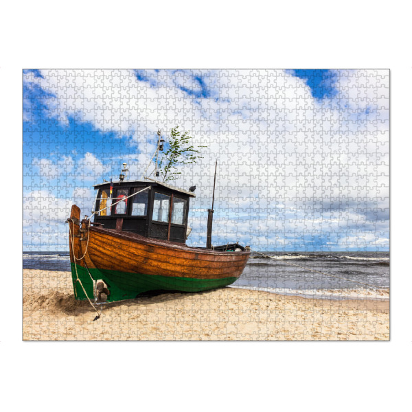 Puzzle Ravensburger "Fischerboot in Ahlbeck" artboxONE - Natur,Reise,Reise / Strand und Meer
