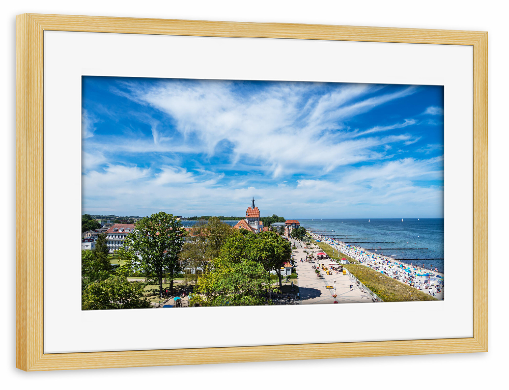 Poster mit Rahmen kiefer "Blick auf Kühlungsborn" artboxONE - Natur,Reise,Architektur,Reise / Strand und Meer,Städte / Weitere