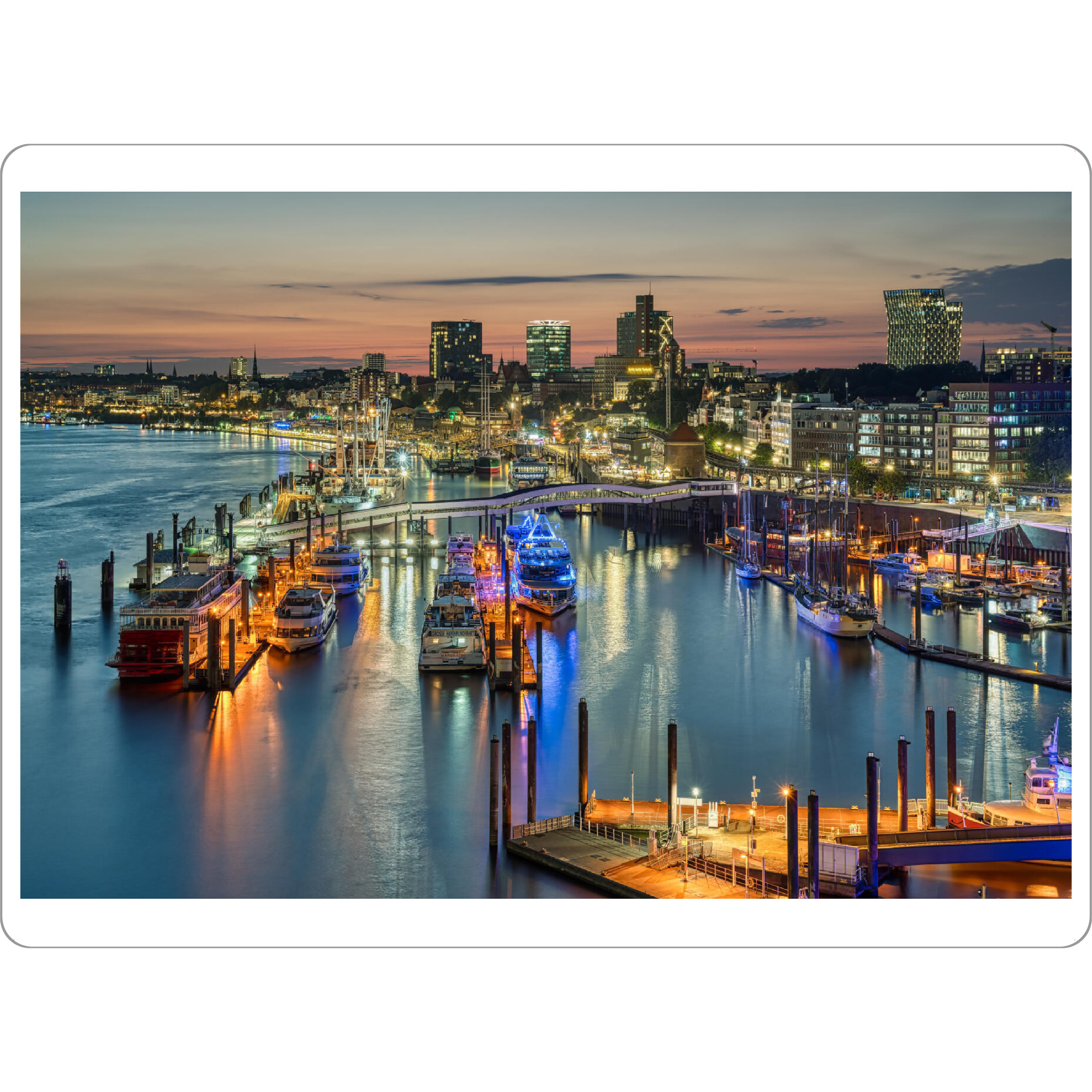 Tischset "Hamburg bei Nacht" artboxONE - Städte / Hamburg,Reise,Architektur