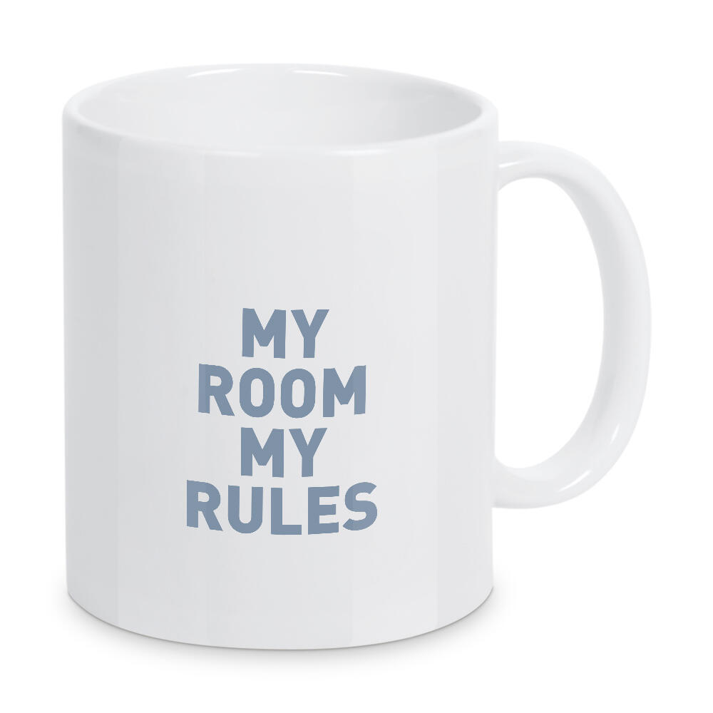 Tasse "My Room my Rules - Schild Hellblau" artboxONE - Typografie,Für Kinder,Menschen,Männer,Lustig
