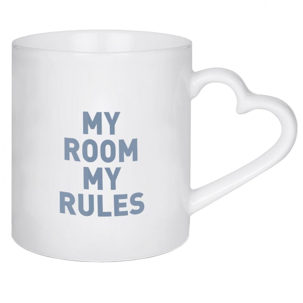 Herztasse "My Room my Rules - Schild Hellblau" artboxONE - Typografie,Für Kinder,Menschen,Männer,Lustig