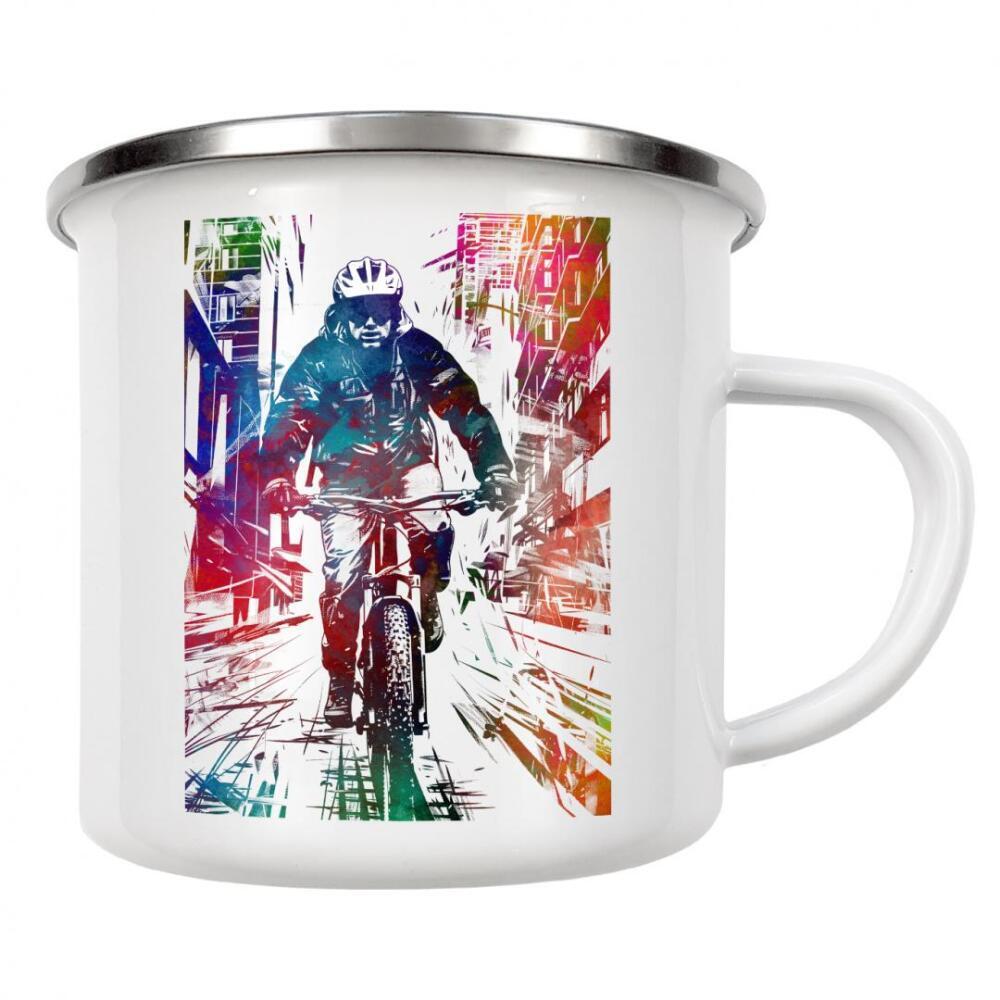 Emaille Tasse "Citybike Sportart I" artboxONE - Sport,Sport / Sommerspiele - Fahrrad,Fahrrad,Stadtrad,Sport,Grafik