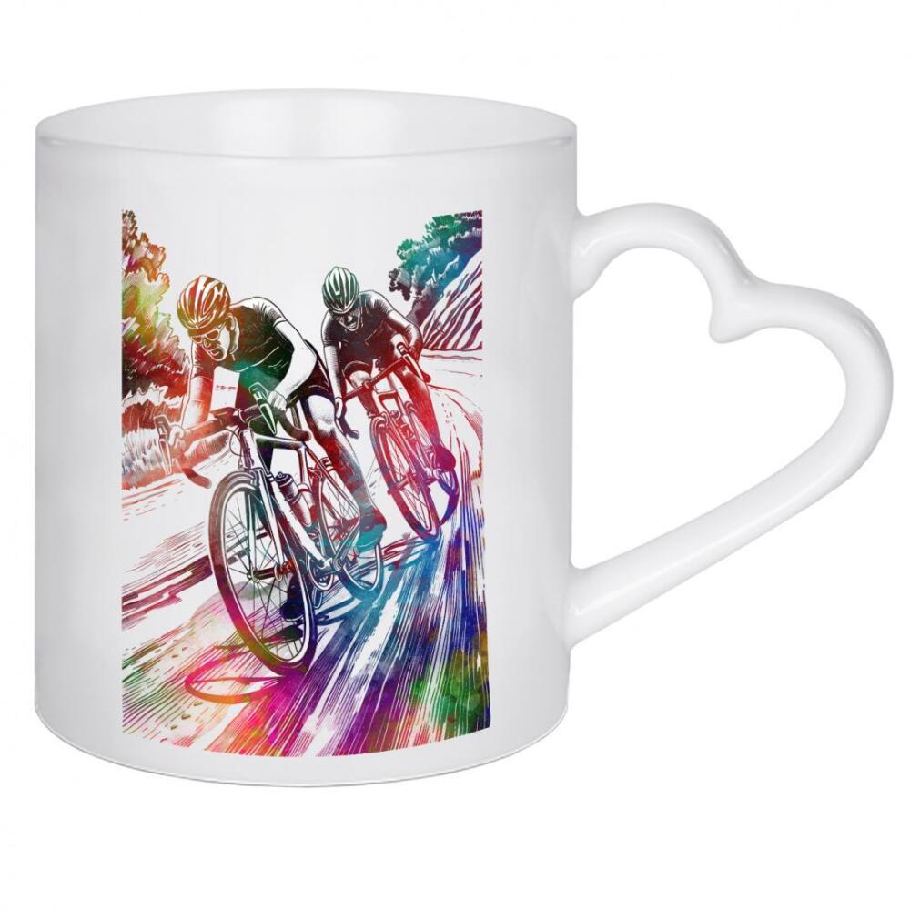 Herztasse "Radsportkunst AD" artboxONE - Sport,Sport / Sommerspiele - Radfahren,Radfahrer,Fahrrad,Sport,Rennen,Biker,Grafik