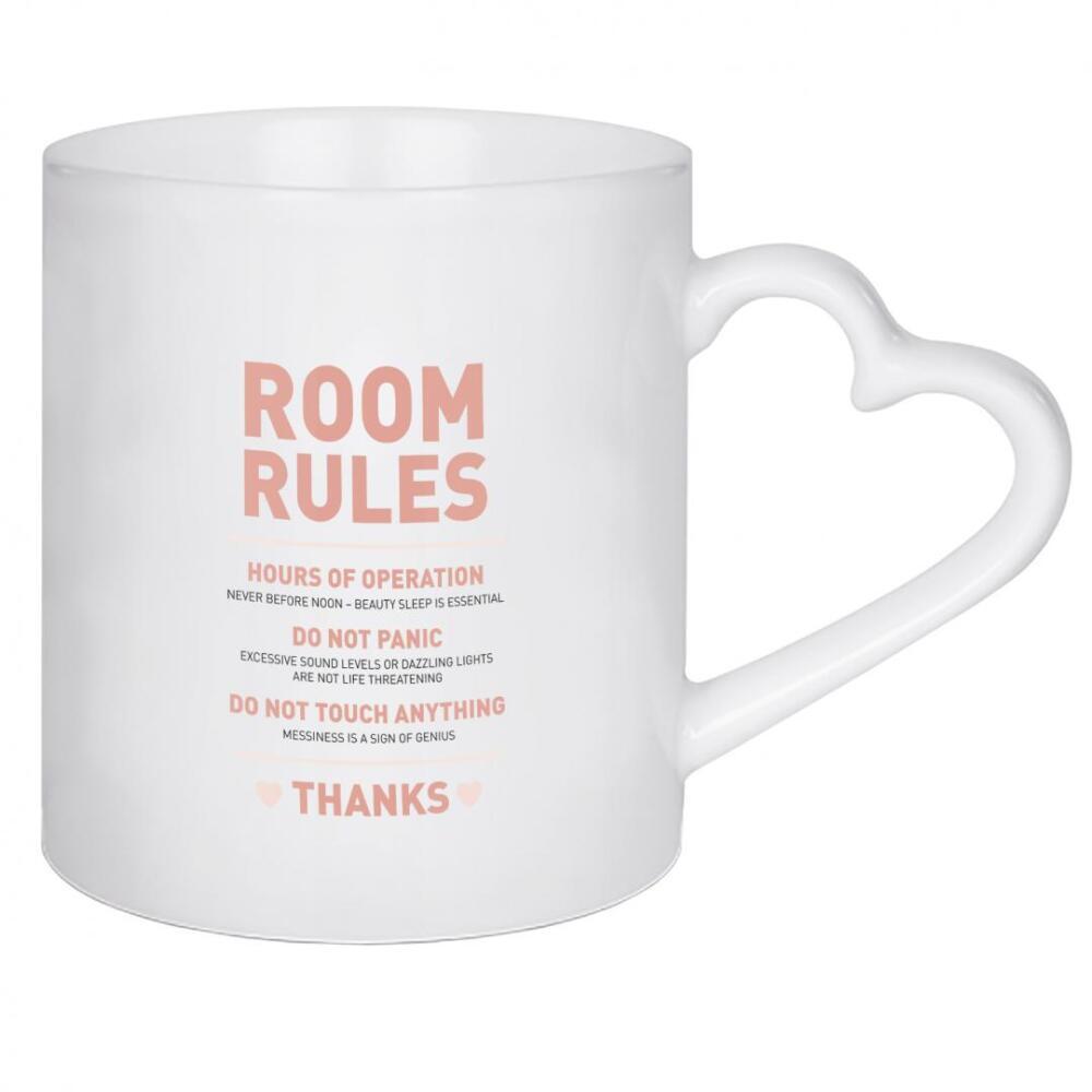 Herztasse "Teenager Zimmerschild (Apricot)" artboxONE - Typografie,Für Kinder,Menschen,Lehrersprüche,Lustig