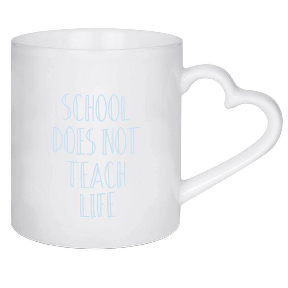 Herztasse "School (Vintage Handschrift blau)" artboxONE - Typografie,Für Kinder,Menschen,Lehrersprüche,Lustig