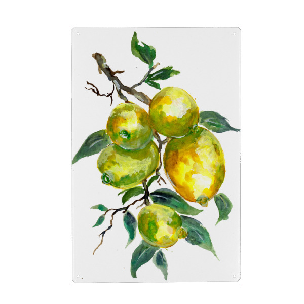 Holzbild "Lemon Fruits on a Tree Branch" artboxONE - Natur,Essen & Trinken / Obst & Gemüse