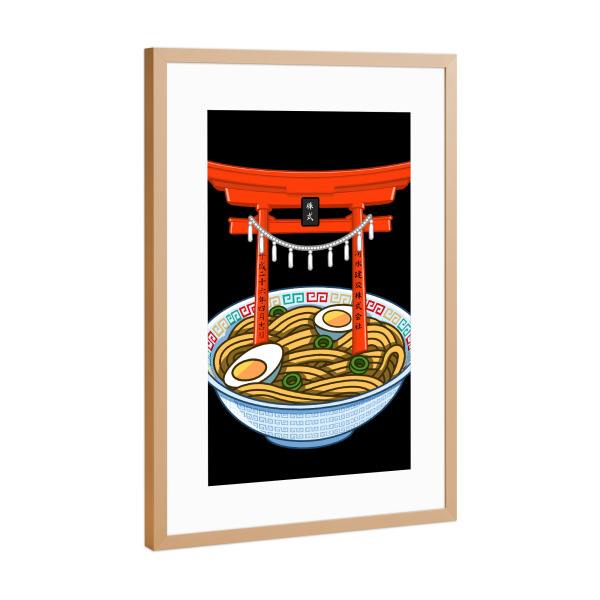 Poster mit Rahmen Kupfer "Ramen Torii" artboxONE - Essen & Trinken - Ramen,Torii,Japan,Japanese,Nudeln,Food,Essen,Restaurant,Noodles,Egg