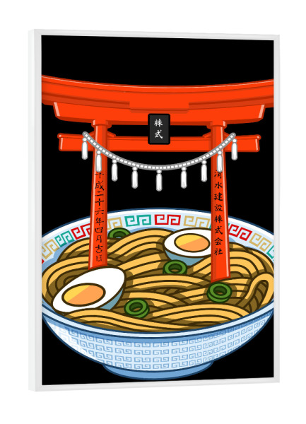 Poster mit weißem Rahmen "Ramen Torii" artboxONE - Essen & Trinken - Ramen,Torii,Japan,Japanese,Nudeln,Food,Essen,Restaurant,Noodles,Egg