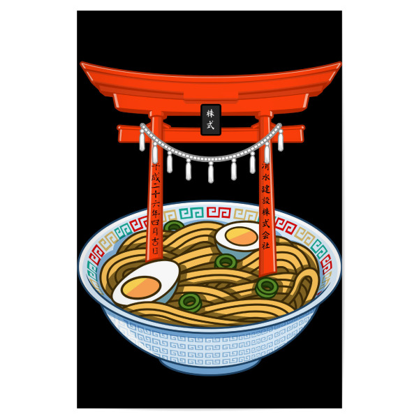 Poster 30x20 cm "Ramen Torii" artboxONE - Essen & Trinken - Ramen,Torii,Japan,Japanese,Nudeln,Food,Essen,Restaurant,Noodles,Egg