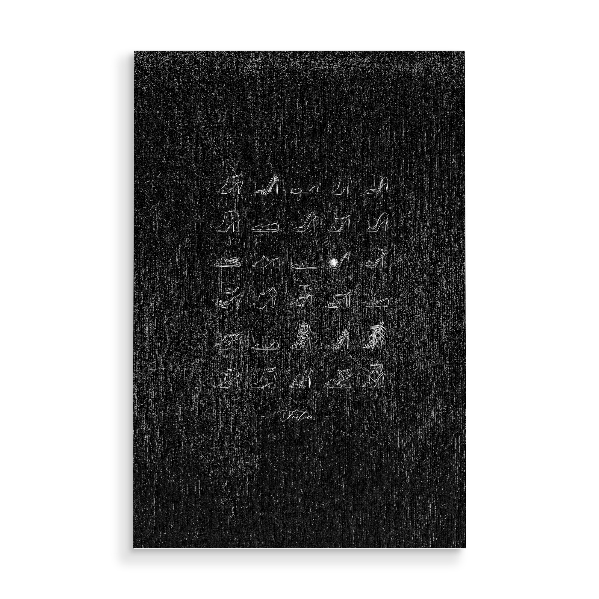 Holzbild "Footwear women shoes vintage black" artboxONE - Menschen,Fashion,Für Mama