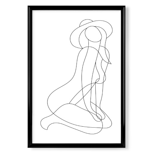 Woman in hat lineart