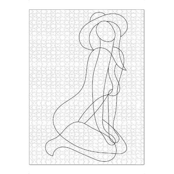 Puzzle Ravensburger "Woman in hat lineart" artboxONE - Menschen,Fashion
