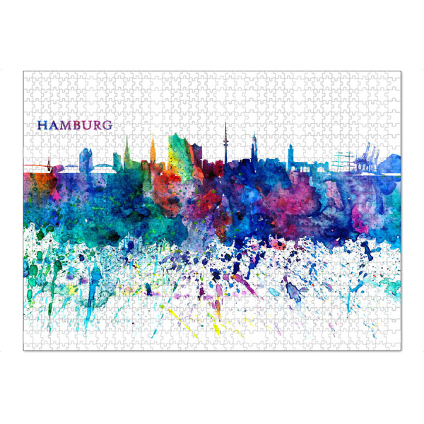 Puzzle Ravensburger "Hamburg Skyline Silhouette" artboxONE - Städte,Städte / Hamburg,Architektur