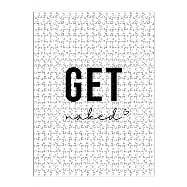 Puzzle Ravensburger "Get Naked - Oh La La" artboxONE - Typografie,Schwarzweiß,Liebe,Lustig