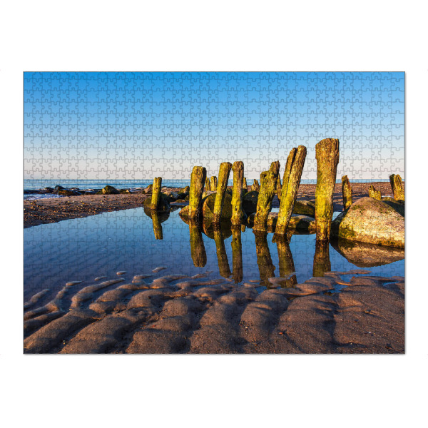 Puzzle Ravensburger "Buhne am Strand bei Kühlungsborn" artboxONE - Natur,Reise,Reise / Strand und Meer