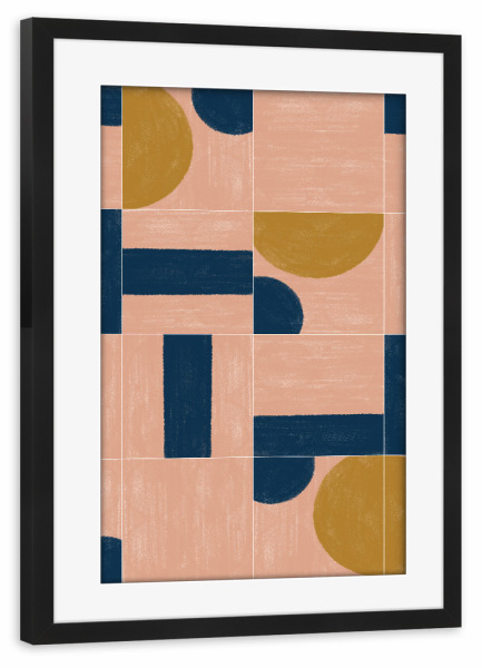 Poster mit Rahmen schwarz "Painted Wall Tiles Third" artboxONE - Abstrakt,Geometrie