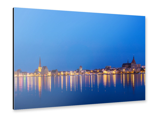 Alu-Dibond "Blick auf Rostock am Abend" 30x20 cm artboxONE