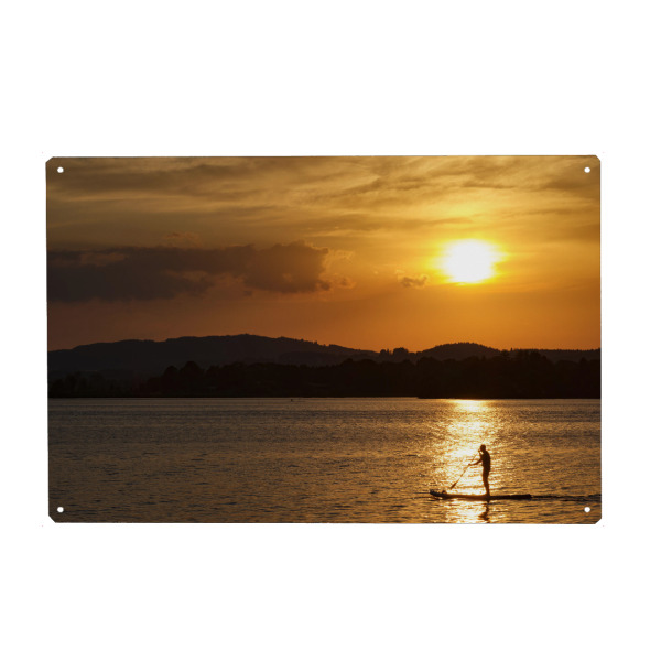 Holzbild "Sonnenuntergang am Staffelsee" artboxONE - Natur,Reise / Strand und Meer