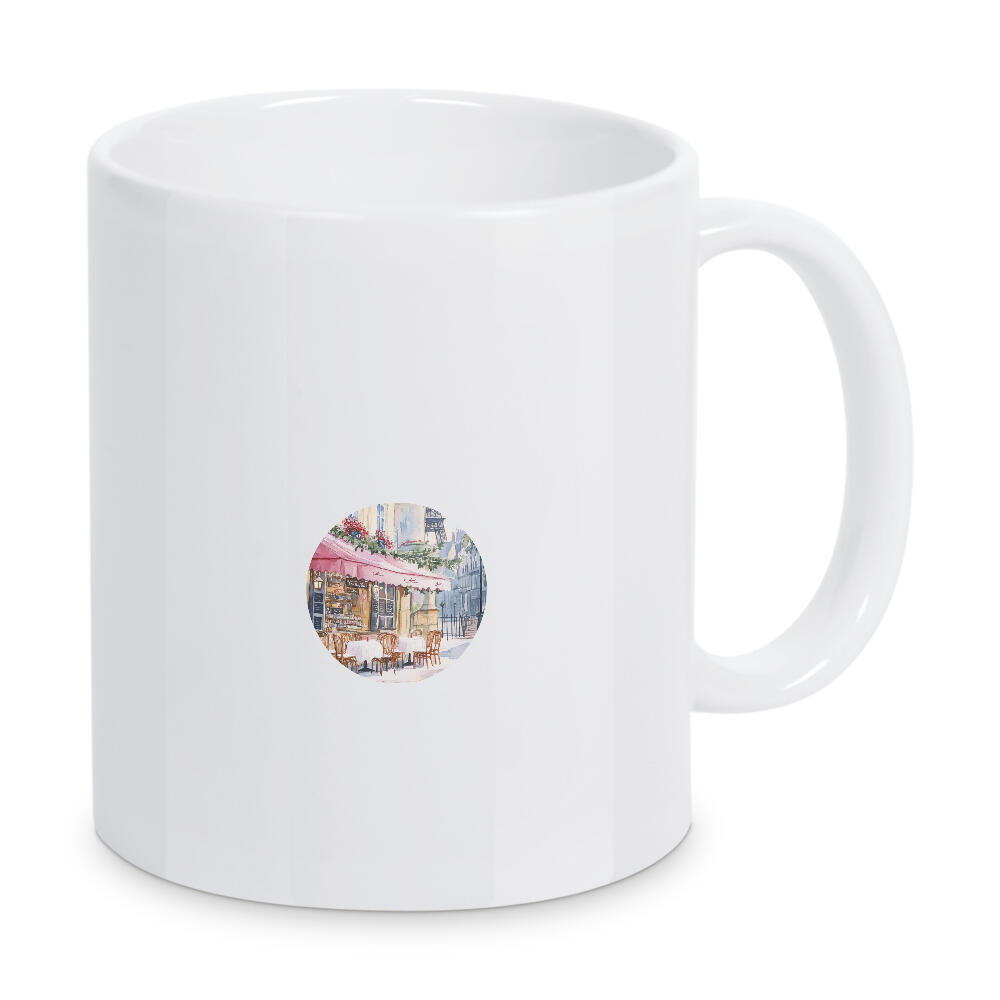 Tasse "Pariser Straßencafé" artboxONE - Städte / Paris - Paris,Café,Pariser café,Eiffel,Eiffelturm,Café im freien,Aquarell