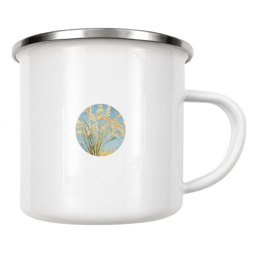 Emaille Tasse "Weizen auf blauem Hintergrund" artboxONE - Natur,Essen & Trinken,Abstrakt - Weizen,Weizenfeld,Feld